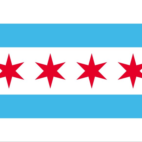 Chicago flag bead keychain / bag charm, handmade, seed beads, Illinois - Picture 3 of 5